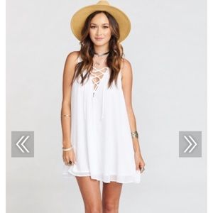 RANCHO MIRAGE LACE UP TUNIC DRESS ~ CHIFFON